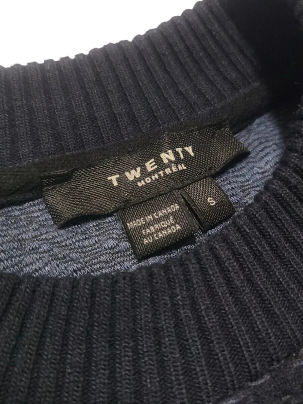 Twenty Montreal 3D Textured Floral Knit Pullover Sweater Blue S Small